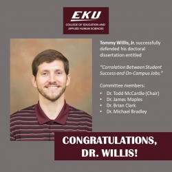 Congratulations DR Tommy Willis, Jr. who successfully defended his dissertation 