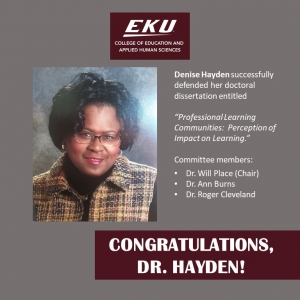 Congratulations Dr. Denise Hayden