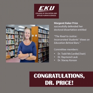 Congratulations Dr. Margaret Baker Price